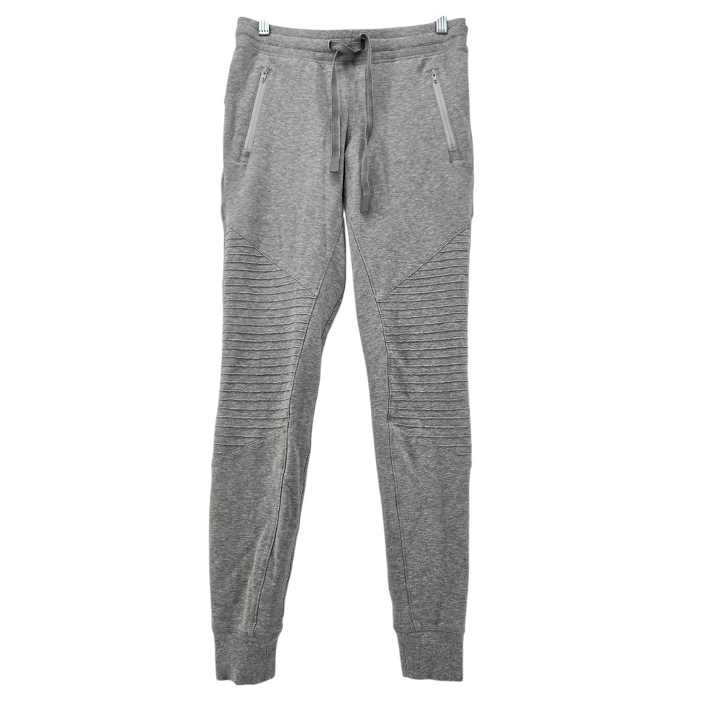 Alo Urban Moto Sweatpants Joggers Womens XS Gray Athleisure Stretch Comfort